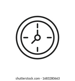 Simple clock line icon. Stroke pictogram. Vector illustration isolated on a white background. Premium quality symbol. Vector sign for mobile app and web sites.