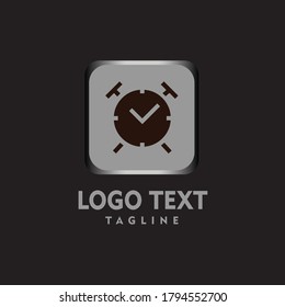 simple clock logo for applications and websites