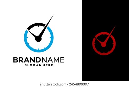 simple clock logo design vector  template illustration