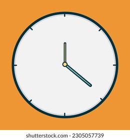 Simple clock on yellow background.