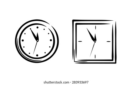 Simple clock sketch set 2in1