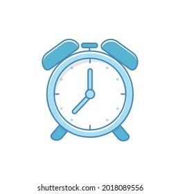 Simple clock vector with blue color isolated on white background suitable for icon or illustration