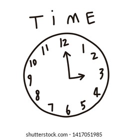 Simple clock vector hands illustration