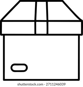 Gráfico de icono de caja de cartón cerrada simple