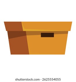 Simple closed cardboard box standing up is ideal for shipping, packing, and moving