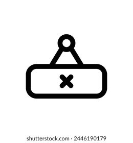 Simple Closed line icon isolated on a white background