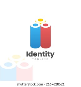 Simple cloth roll or paper roll logo design