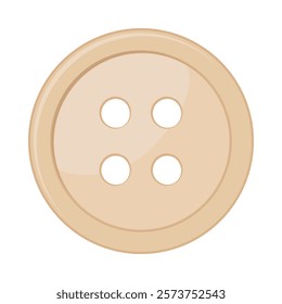 Simple clothes button with four holes in vector