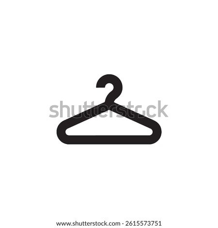 Simple clothes hanger icon silhouette Vector
