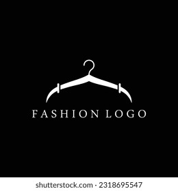 Diseño del logo del colgador de ropa simple con idea creativa.Logo para negocios, boutique, moda, belleza.