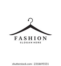 Simple clothes hanger logo design with creative idea.Logo for business, boutique, fashion, beauty.