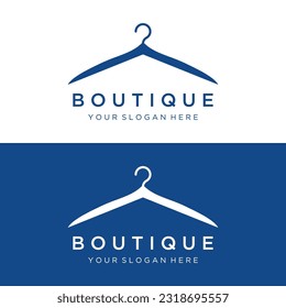 Simple clothes hanger logo design with creative idea.Logo for business, boutique, fashion, beauty.