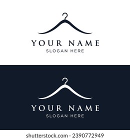 Simple clothes hanger logo design with creative idea.Logo for business, boutique, fashion, beauty.