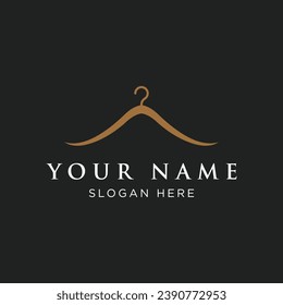 Simple clothes hanger logo design with creative idea.Logo for business, boutique, fashion, beauty.