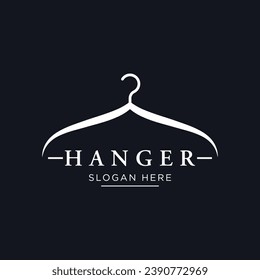 Simple clothes hanger logo design with creative idea.Logo for business, boutique, fashion, beauty.