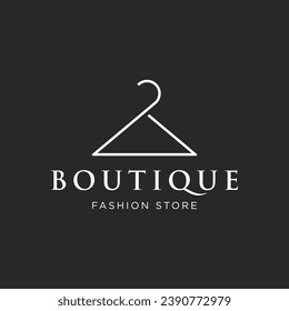 Simple clothes hanger logo design with creative idea.Logo for business, boutique, fashion, beauty.