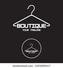 Simple clothes hanger logo design with creative idea.Logo for business, boutique, fashion, laundry, and lifestyle