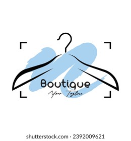 Simple clothes hanger logo design with creative idea.Logo for business, boutique, fashion, laundry, and lifestyle