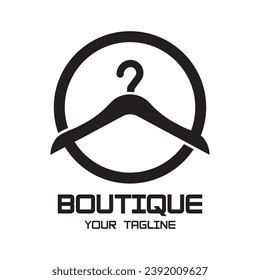Diseño de logotipo de colgador de ropa simple con idea creativa.Logo para negocios, boutique, moda, lavandería y estilo de vida