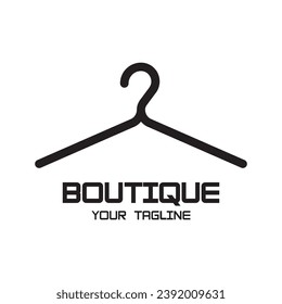 Simple clothes hanger logo design with creative idea.Logo for business, boutique, fashion, laundry, and lifestyle