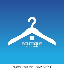 Simple clothes hanger logo design with creative idea.Logo for business, boutique, fashion, laundry, and lifestyle