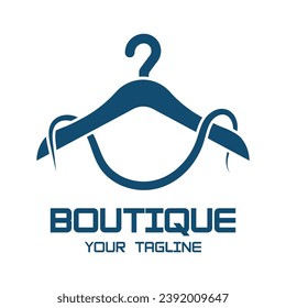 Simple clothes hanger logo design with creative idea.Logo for business, boutique, fashion, laundry, and lifestyle