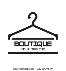 Simple clothes hanger logo design with creative idea.Logo for business, boutique, fashion, laundry, and lifestyle