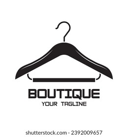 Simple clothes hanger logo design with creative idea.Logo for business, boutique, fashion, laundry, and lifestyle