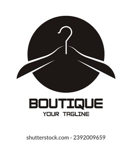 Diseño de logotipo de colgador de ropa simple con idea creativa.Logo para negocios, boutique, moda, lavandería y estilo de vida