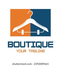 Diseño de logotipo de colgador de ropa simple con idea creativa.Logo para negocios, boutique, moda, lavandería y estilo de vida