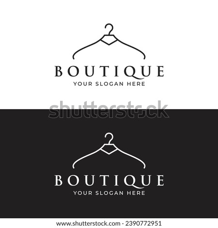 Simple clothes hanger logo design with creative idea.Logo for business, boutique, fashion, beauty.