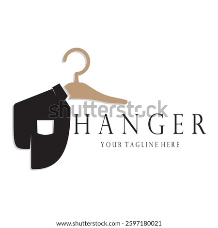 Simple clothes hanger logo details with creative design.for business, boutique, fashion, lifestyle, beauty, wardrobe, wedding dress, clothing store
