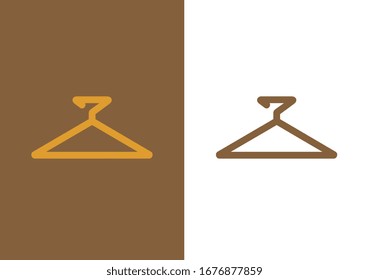 Diseño del icono del logotipo del colgador de ropa simple, símbolo de la moda de estilo lineal