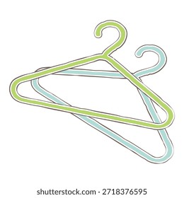 Conjunto de ilustración de perchas de ropa simples