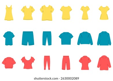 Simple Clothes Icon Set. Fashion Design