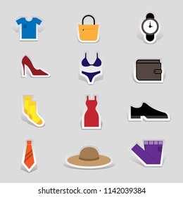 Simple clothes icons set on white background. vector illustration.