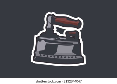 simple Clothes iron vector illustration. simple home tools icon clip art.
