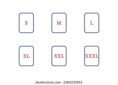 Simple clothing size chart illustration.