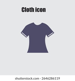 A simple clothing vector showcases a blue t-shirt with short sleeves and a round neck in a flat design.