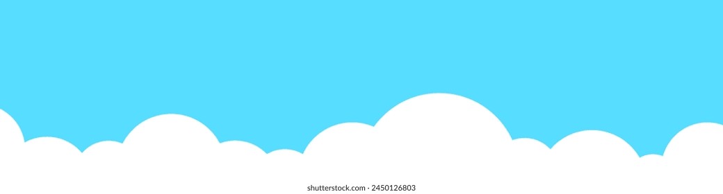 Simple cloud banner, border, divider shape vector illustration