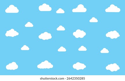 Simple cloud banner, border, divider shape vector illustration.Set of cartoon cloud in a flat design. 