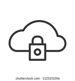 simple cloud block icon with line style use for ui ux button interface web application, startup, website, editable stroke