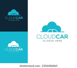 Simple Cloud Car logo design vector illustration inspiration