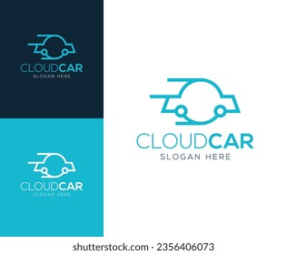 Inspiración en el diseño de la ilustración vectorial del logotipo de Cloud Car simple