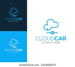 Simple Cloud Car logo design vector illustration inspiration