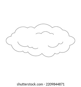 Simple cloud. Coloring book page for kids. Cartoon style character. Vector illustration isolated on white background.