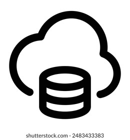 Simple Cloud Data icon. The icon can be used for websites, print templates, presentation templates, illustrations, etc