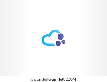 Simple Cloud Data Vector logo for technology logo design