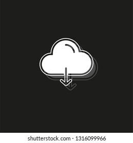 Simple Cloud Download Vector Icon