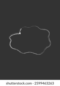Simple cloud icon with chalk texture isolated